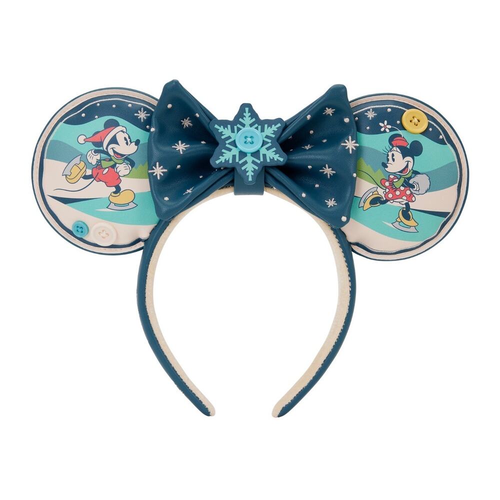 Loungefly Mickey & Minnie Holiday Ears Headband NWT